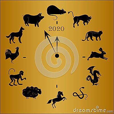 Animals of the eastern horoscope vector illustration Vector Illustration